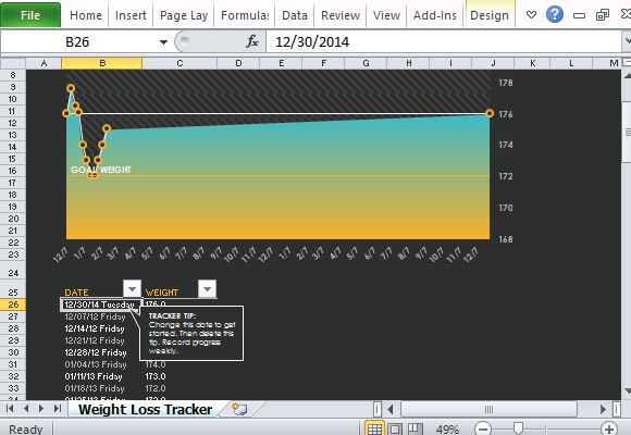 Beautifully Designed and Formatted Weight Loss Tracker