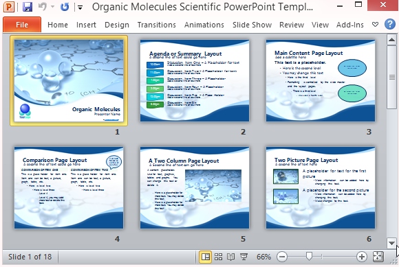 Organic Molecules Scientific PowerPoint Template