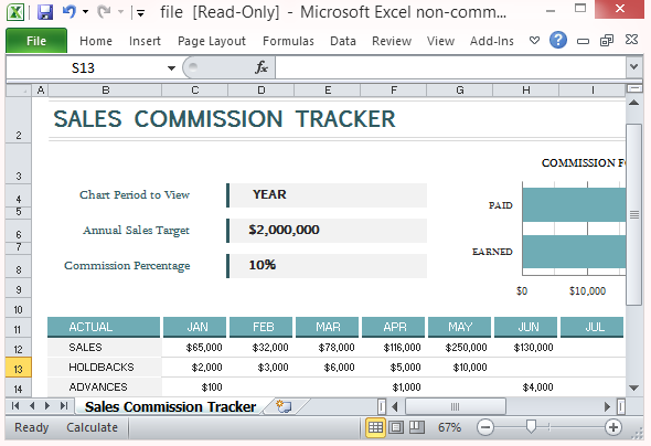 Sales Commission Tracking Template For Microsoft Excel