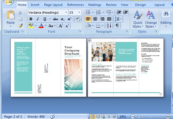 microsoft word template tri fold brochure free