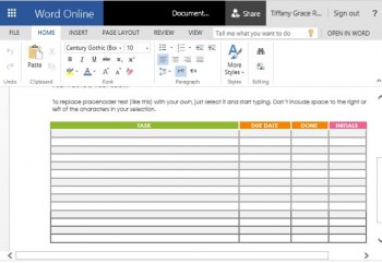 School Project Task List Maker Template for Word