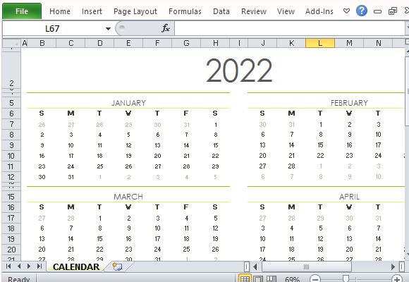 calendar-in-excel-template