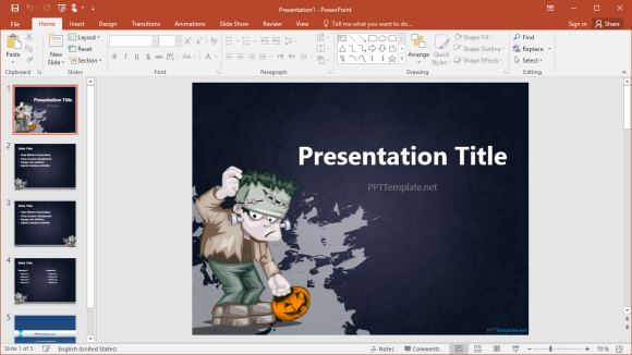 Free Halloween Frankenstein PowerPoint Template