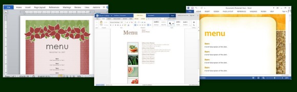 download free microsoft word templates menus