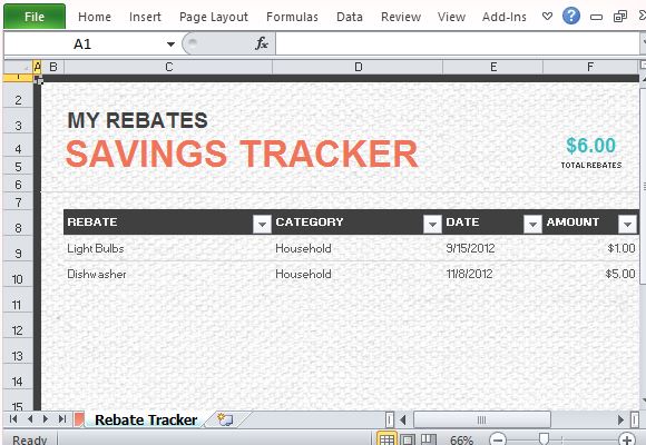 Rebate Tracker Excel