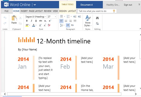 12-Month Timeline for Progress Reports, Project Planning and History Lessons