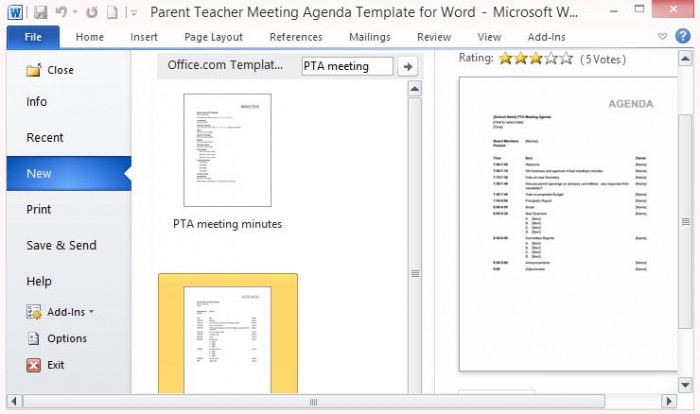 Look for Pre-Made PTA Meeting Templates in Word