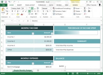 Free Monthly Budget Template For Excel 2013