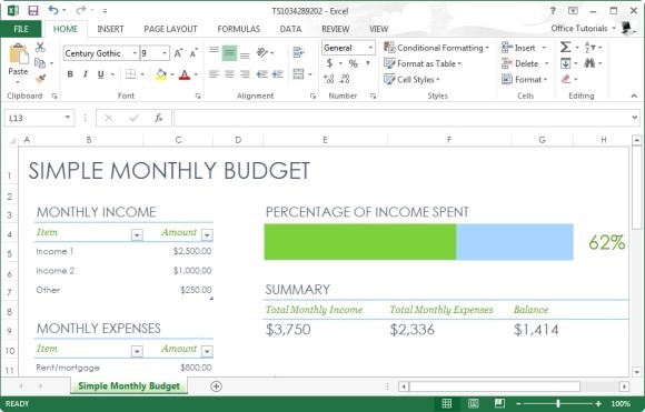 Excel Budget Template for Monthly Planning