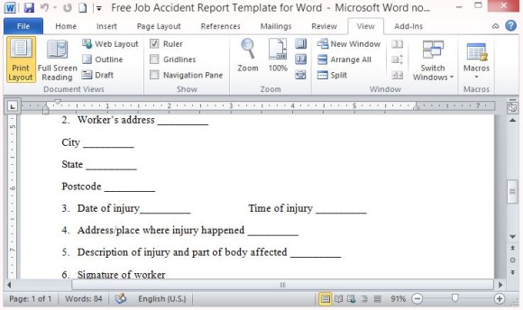 free-job-word-template