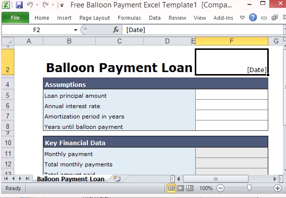 Amortization Schedule With Balloon Payment Excel Template Database 6338