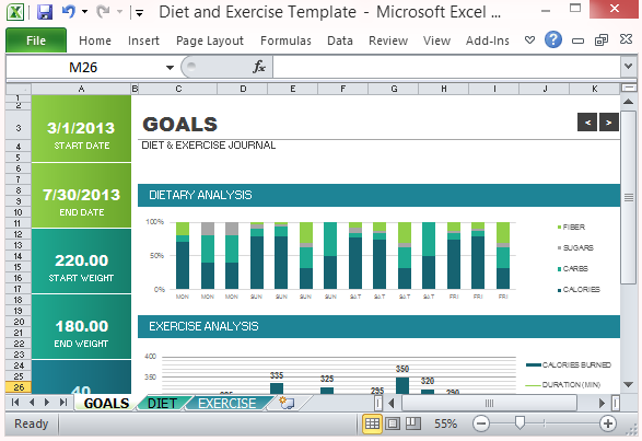 Goal Tracker Template from freeofficetemplates.com