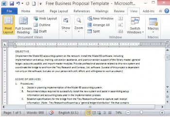 microsoft word 2007 proposal template