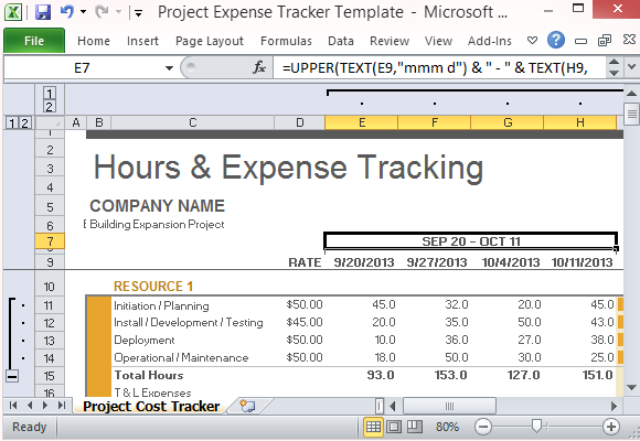 Expense Tracking Template from freeofficetemplates.com