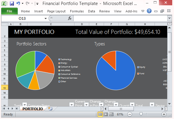 Create a Visually Attractive and Accurate Financial Portfolio