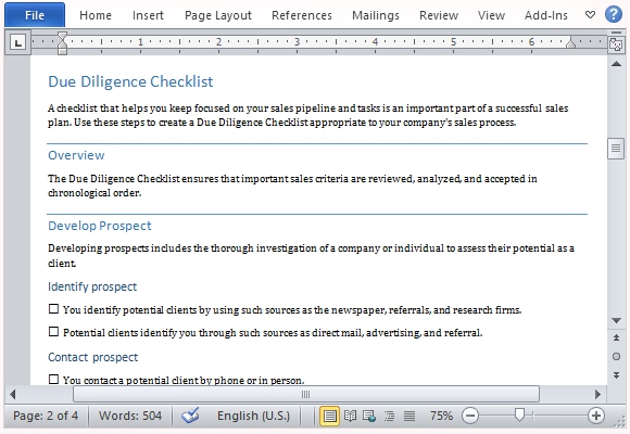Create-an-Impressive-Due-Diligence-Checklist-for-Word