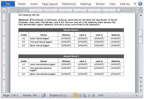 List Your Employees in the Tables According to Category