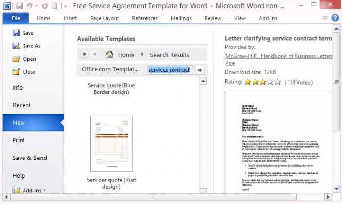Look for Templates from Office.com