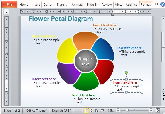 Flower Petal Diagram Template for PowerPoint