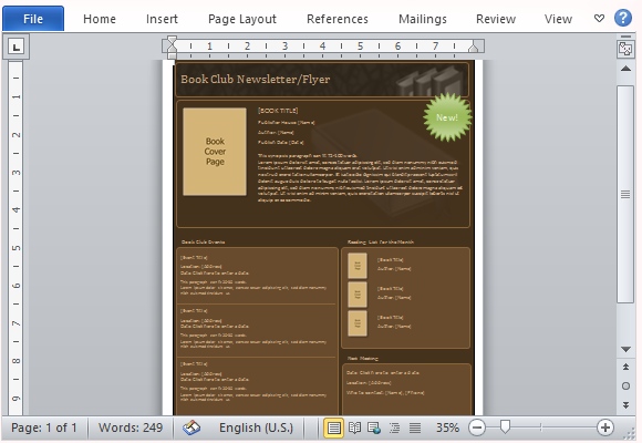 beautifully designed book club newsletter template