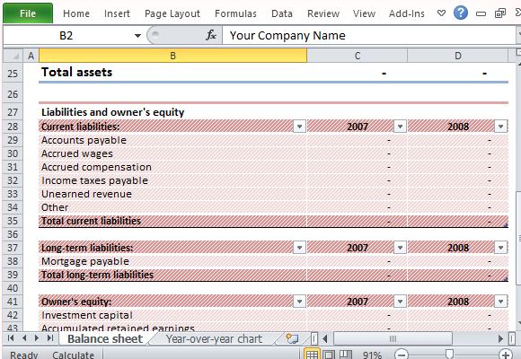 Automatically Calculate Assets and Liabilities