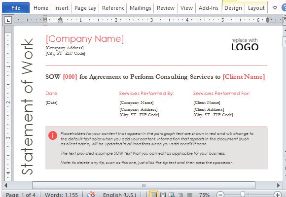 Beautifully Designed Modern-Style Statement of Work Template