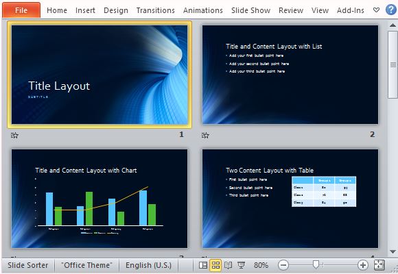 Choose From Various Slide Layouts