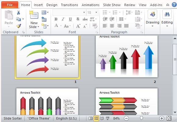 Choose from Many Arrow Sets and Slide Designs