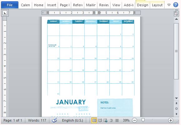 Free Academic Calendar Template For Microsoft Word