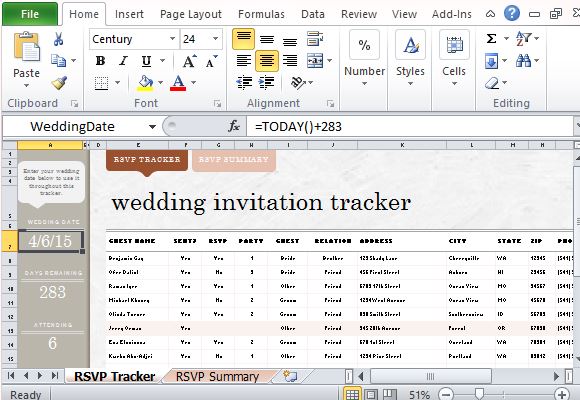 Rsvp Excel Template from freeofficetemplates.com