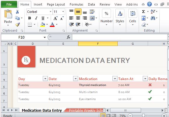 Medication List Template Excel from freeofficetemplates.com