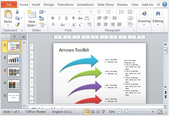 Use These Arrows Toolkit Slide Templates for PowerPoint