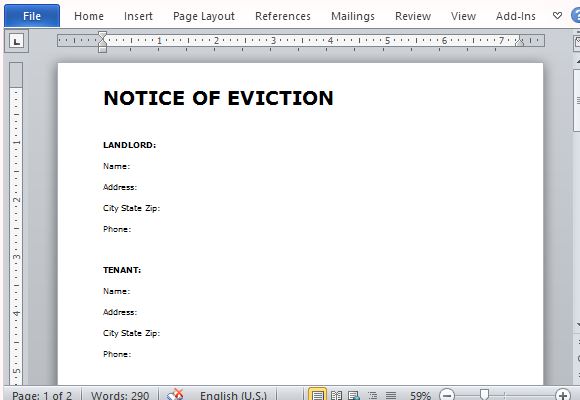 Well-Written Notice of Eviction