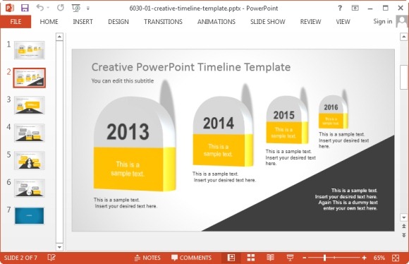 creative timeline template for powerpoint