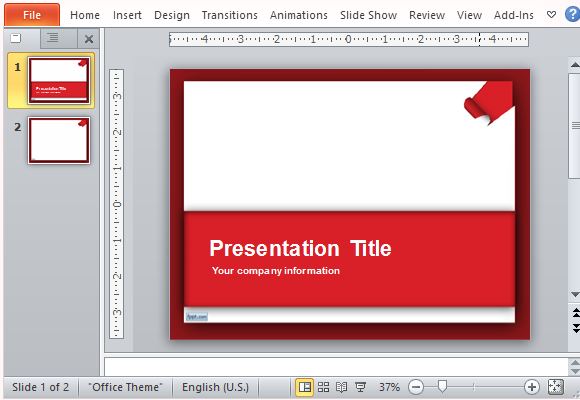 Elegant Red Template with Torn Paper Accent