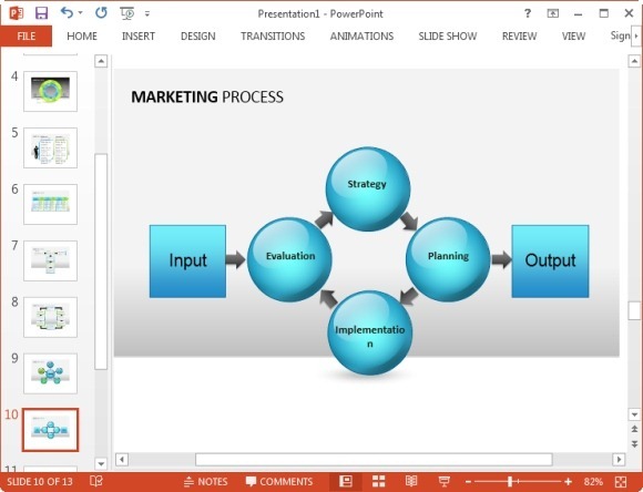 smartart marketing process diagram
