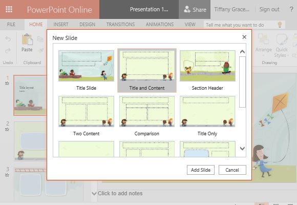 Add New Slides and Choose the Layout that You Need