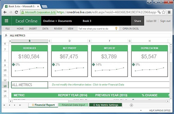 Annual financial report template for Excel