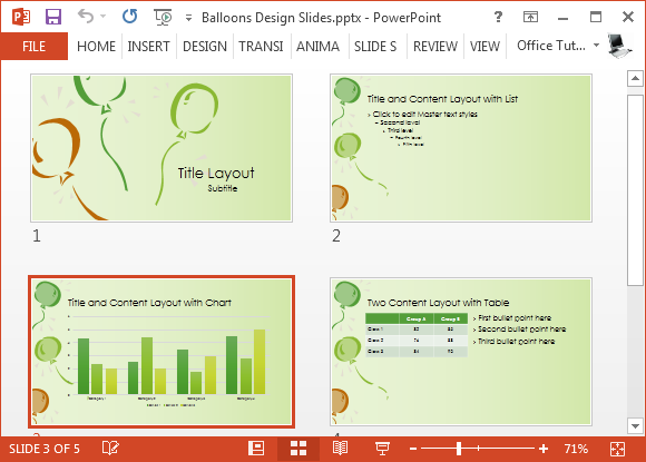 Balloon template for PowerPoint