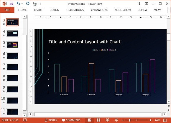 Bar chart slide layout