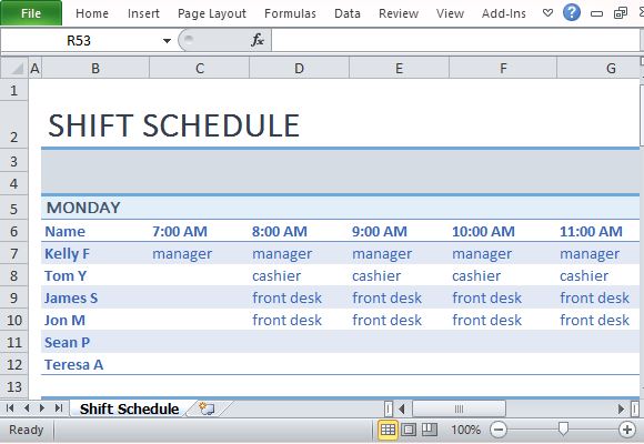 How To Make Shift Schedule In Excel