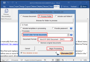 How To Batch Convert Word Documents From Doc To Docx Format