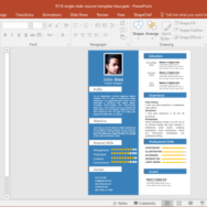 Blue Single Slide Resume Template for PowerPoint