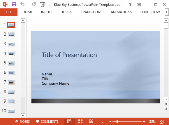 Blue sky PowerPoint template