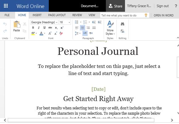 personal journal template