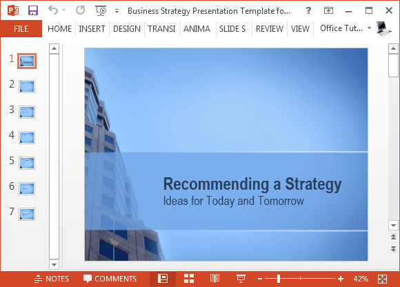Business strategy presentation template for PowerPoint