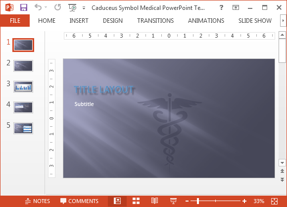 Caduceus medical PowerPoint template