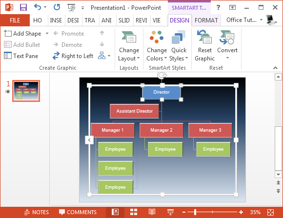 Change colors of your organizational chart