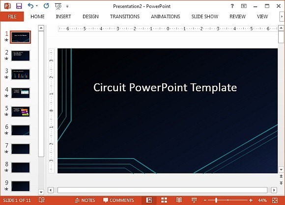 Futuristic Circuit Template for PowerPoint