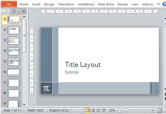 Clean and Streamline Math Presentation Template